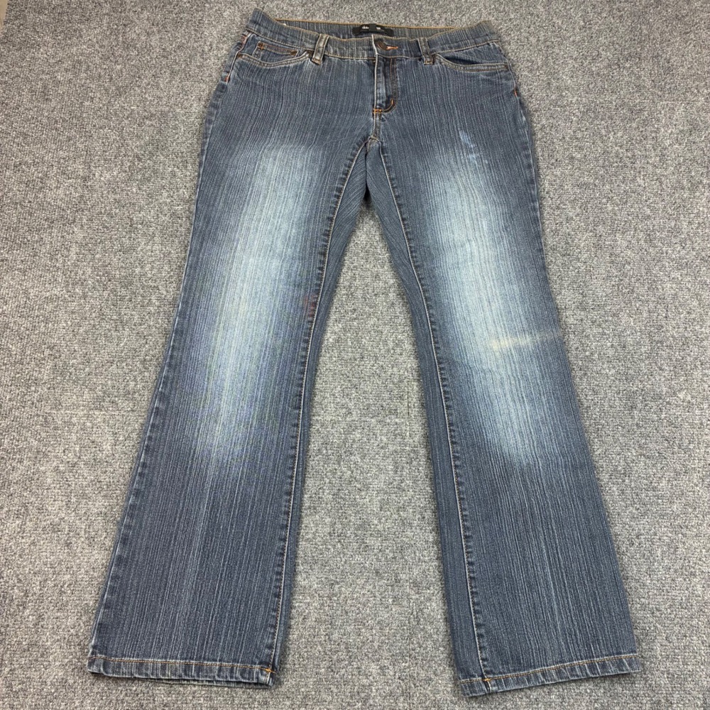 Daisy Fuentes Petites Bootcut Jeans Blue Dark Wash Mid Rise Size 6P Y2K